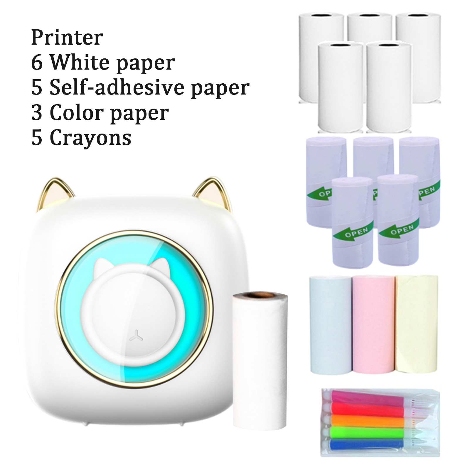 Mini Pocket Thermal Printer Paper Roll - 【Nowa】Przenośna drukarka termiczna C23 Bezprzewodowa mini
