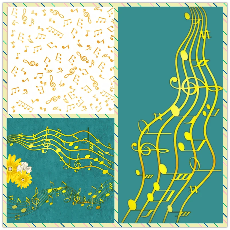 Blank Sheet Music Notebook - Notatki Muzyka Tło Gorąca folia Płyta