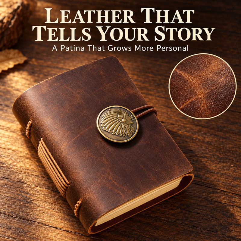 Mały, ręcznie robiony notes po – Vintage Leather Journal Notebook recenzja i cena