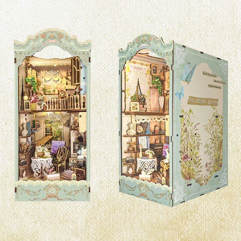 Zestaw DIY: Drewniany regał w  – Diy Wooden Book Nook Kit Shelf Insert recenzja i cena